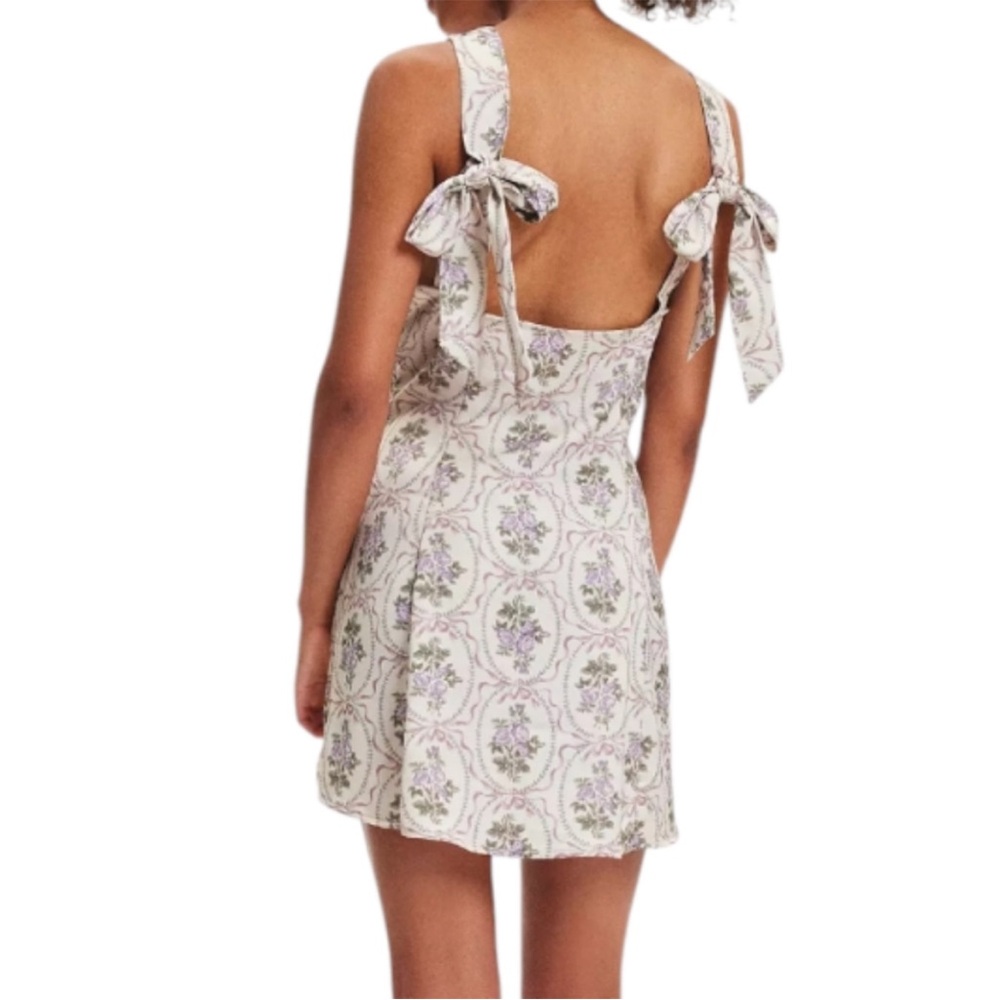 UO Bri Double Bow Satin Mini Dress - Picture 5 of 5
